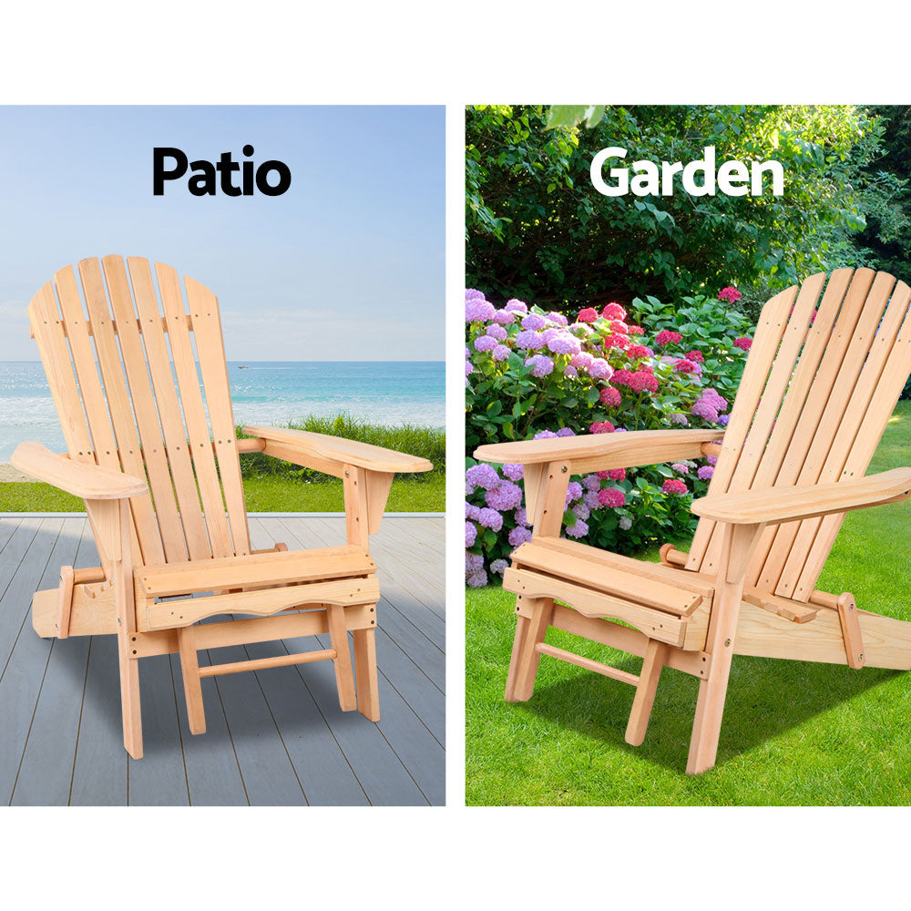 Airlie 3 Piece Beach Chair Set, Natural Timber