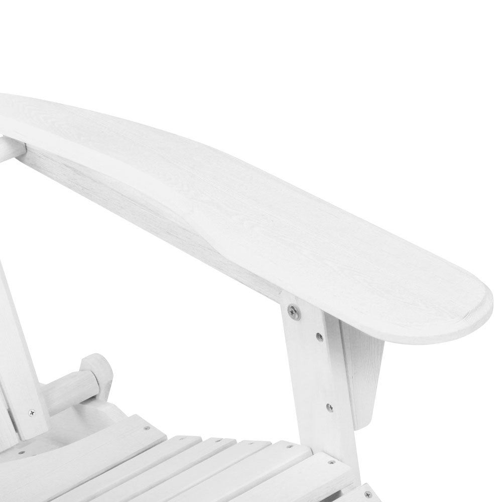 Airlie 3 Piece Beach Chair Set, White Timber