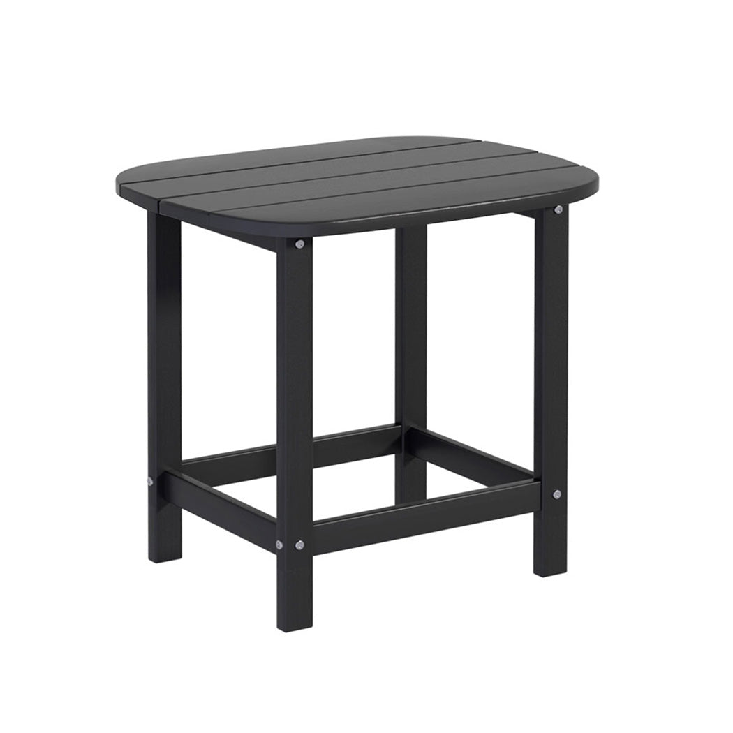 Normanville HDPE Outdoor Side Table, Black