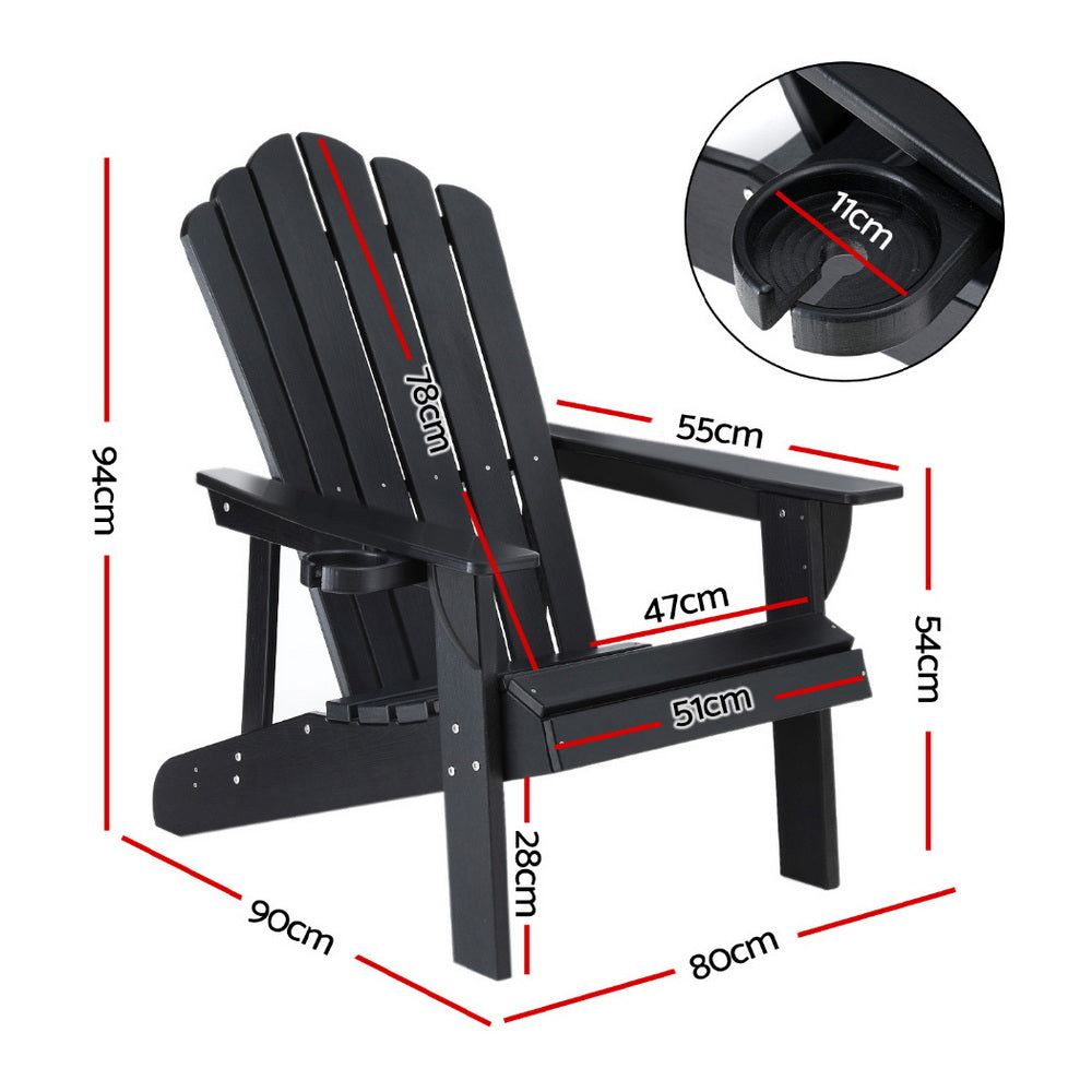 Shoalhaven Heads Adirondack Chair, Black