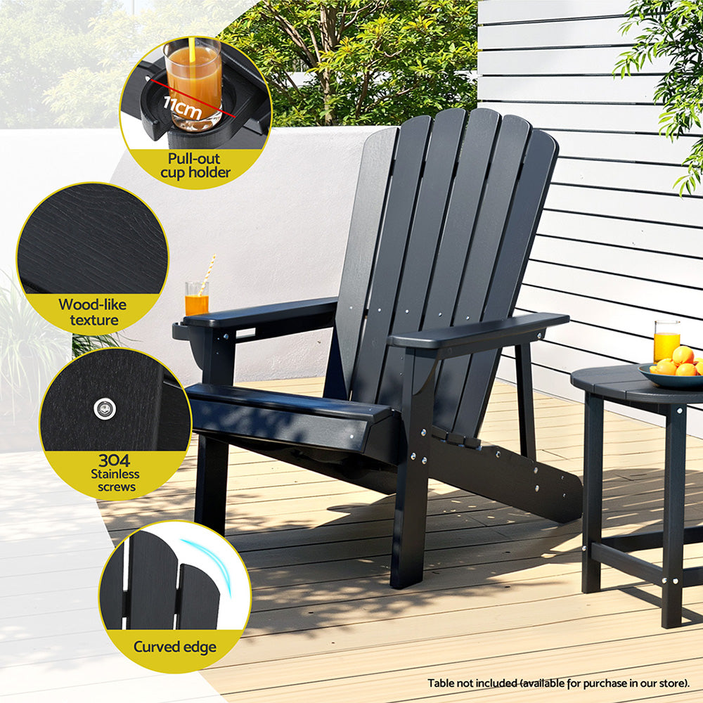 Shoalhaven Heads Adirondack Chair, Black