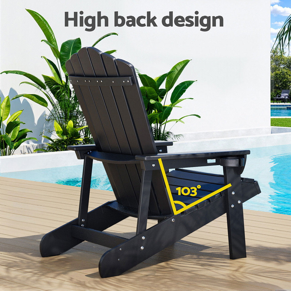 Shoalhaven Heads Adirondack Chair, Black