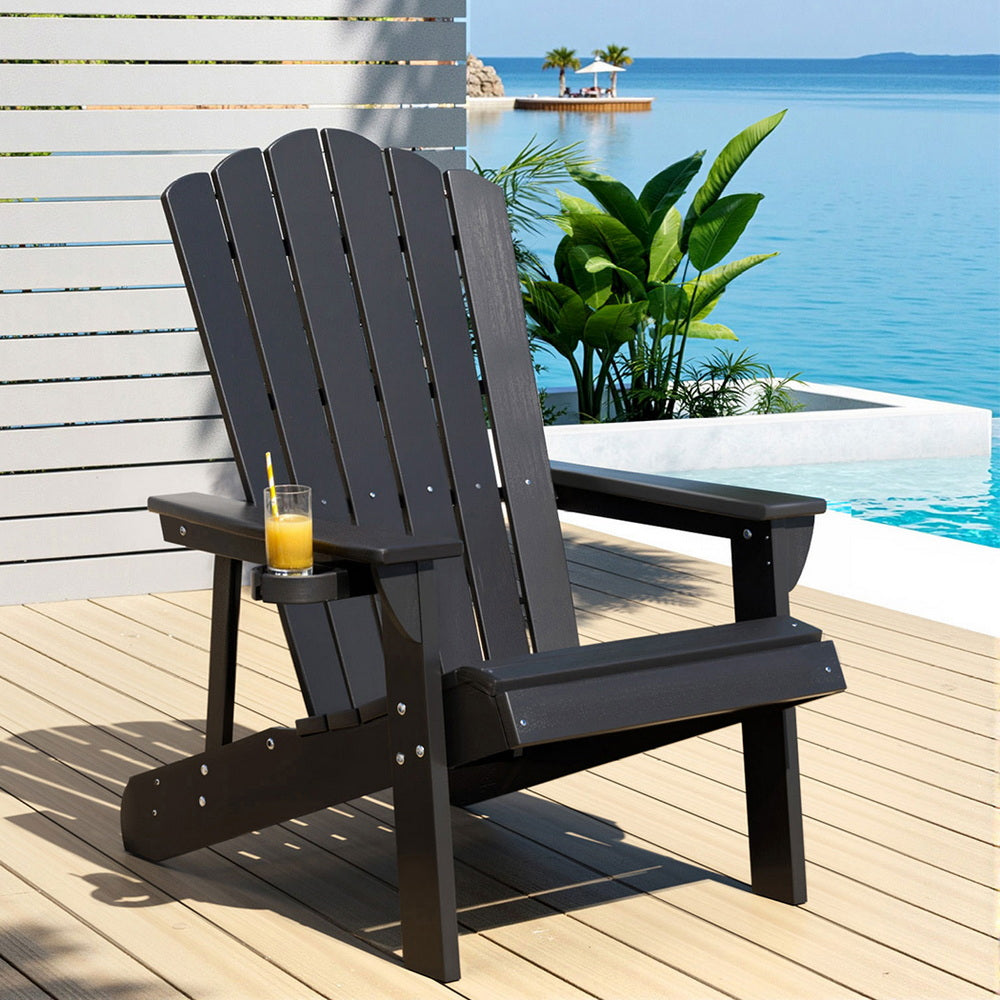 Shoalhaven Heads Adirondack Chair, Black