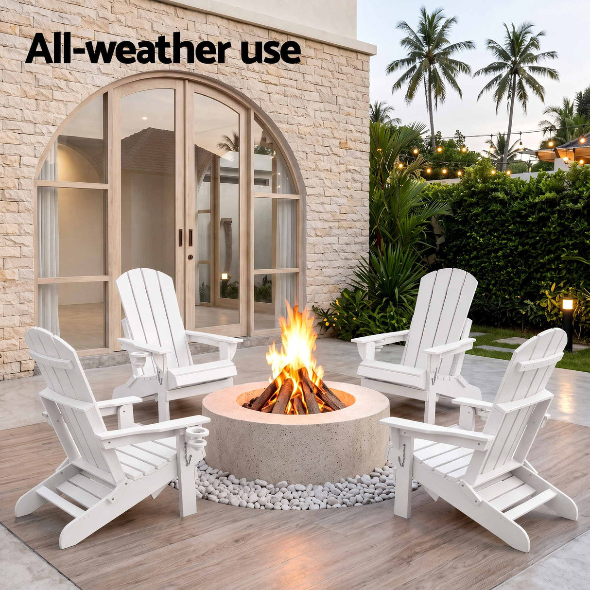 Warilla Folding Adirondack Chair White image 8