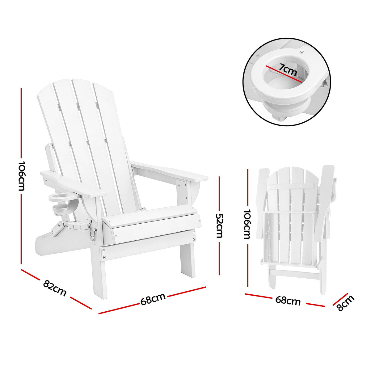 Moruya Adirondack Chair, White image 2