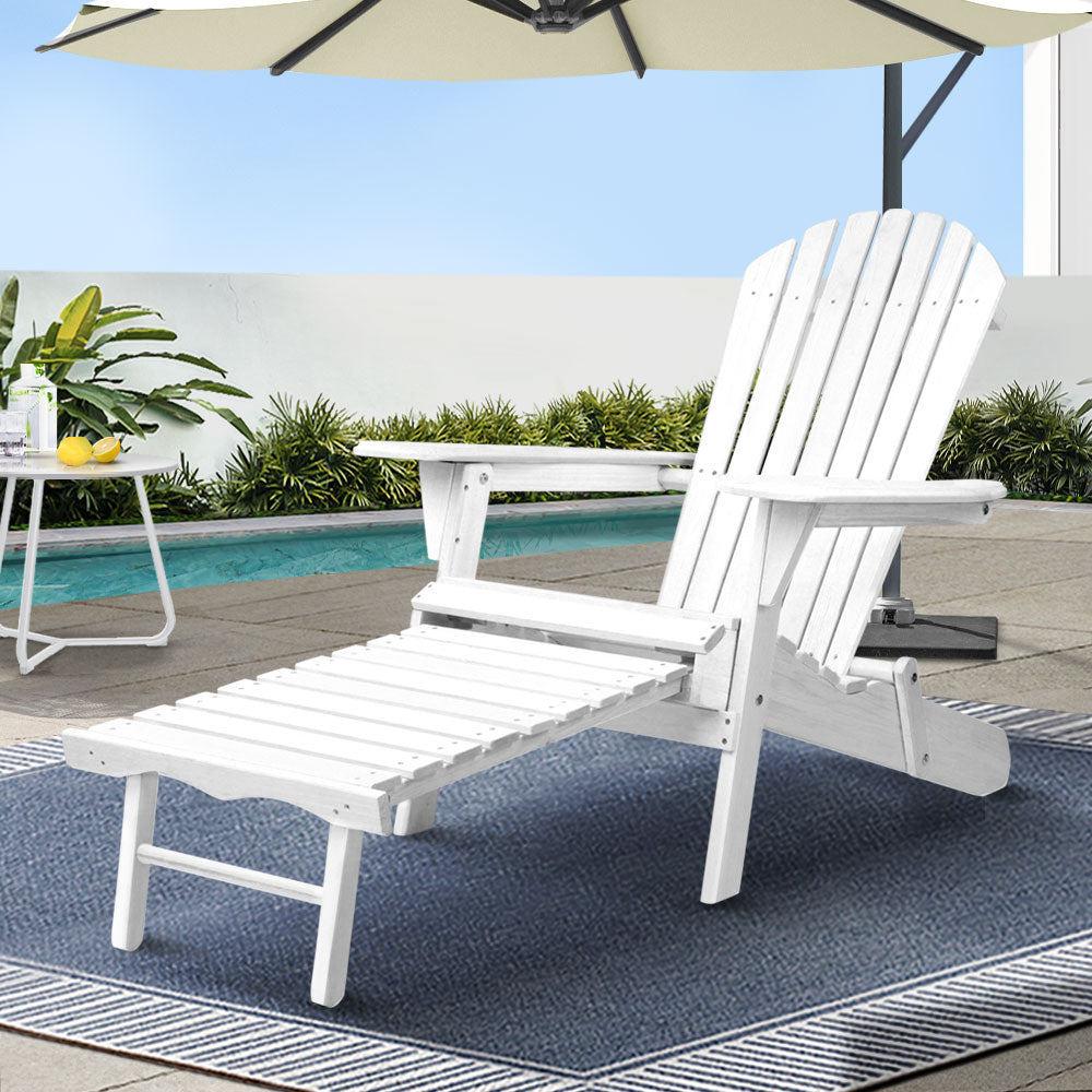 Mackay white timber beach chair in an outdoor setting