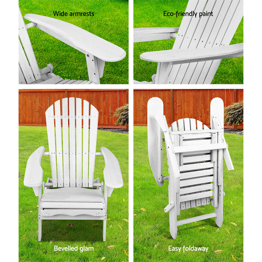Mackay Beach Chair, White Timber