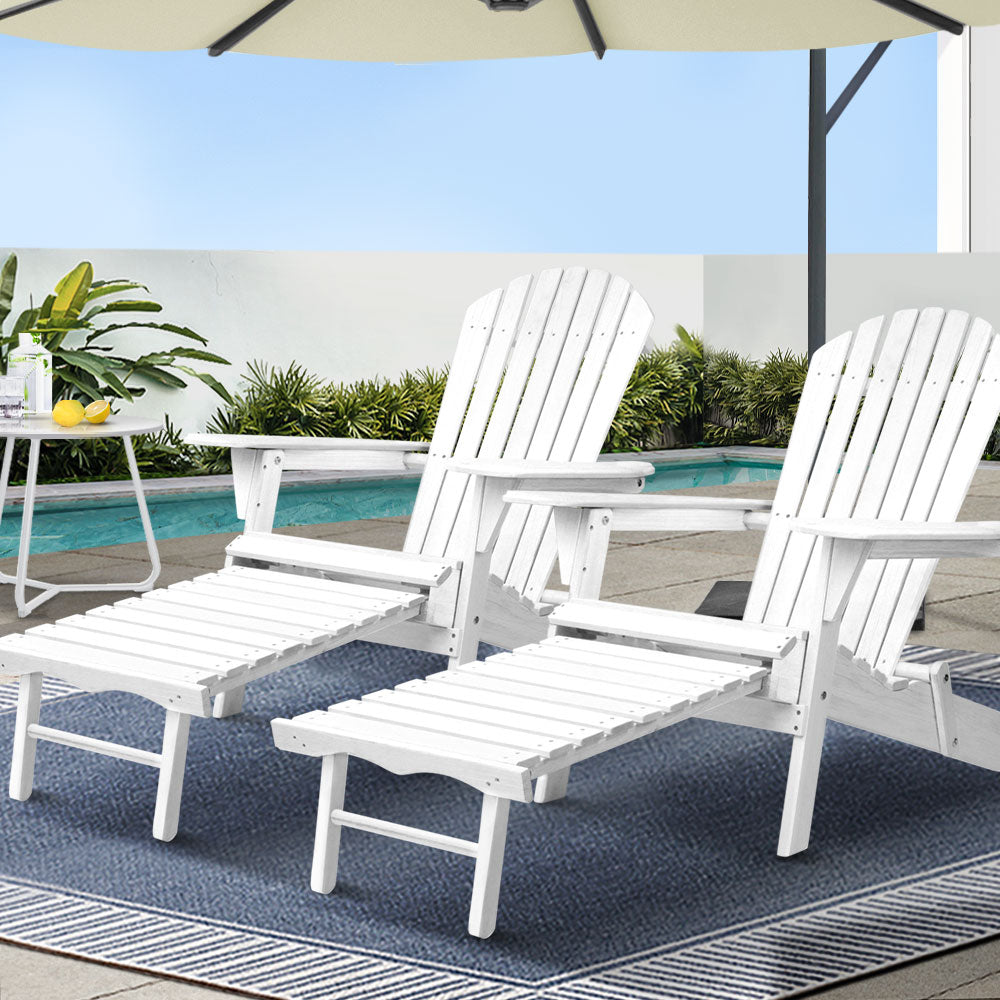 Mackay white timber beach chair in an outdoor setting