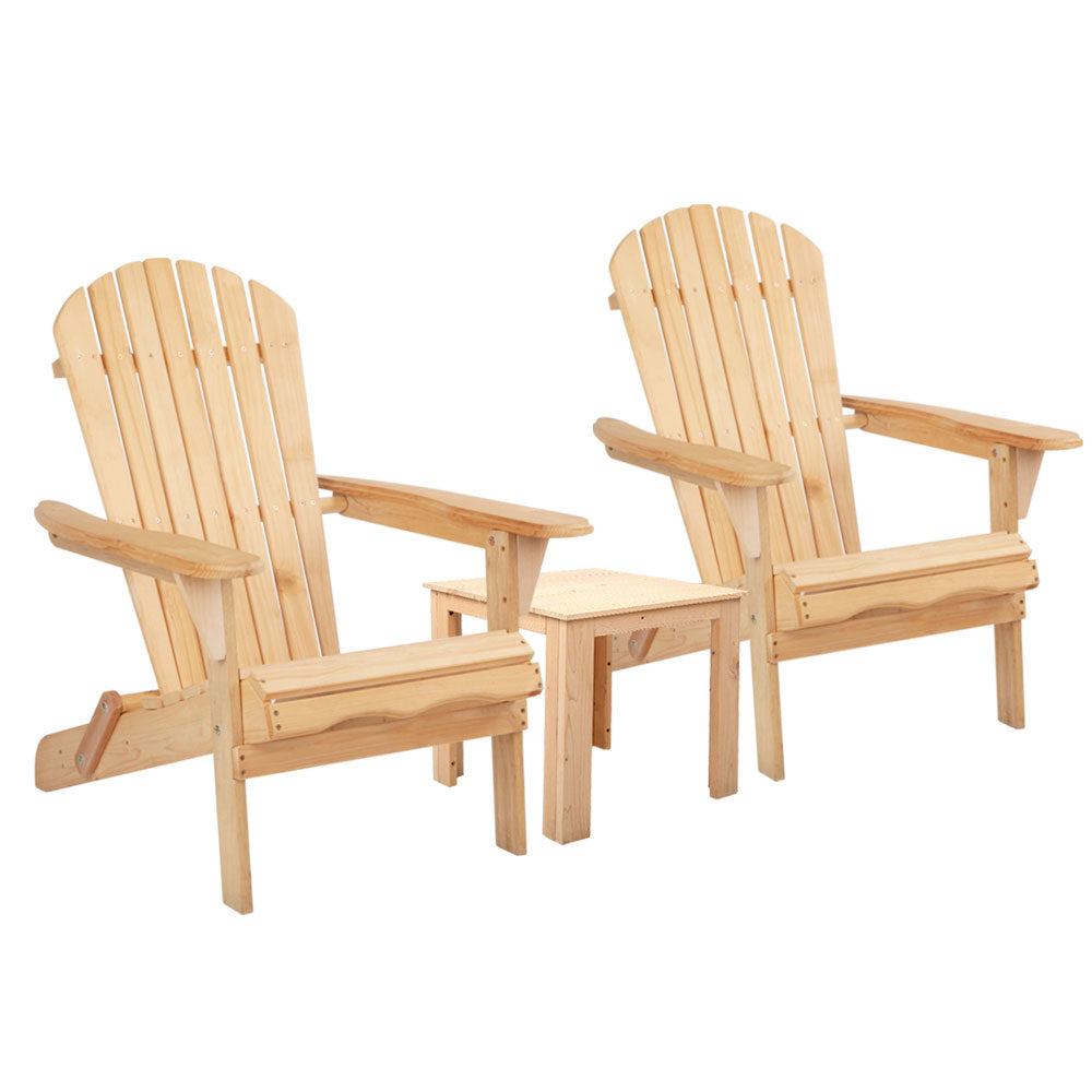 Cannonvale natural timber beach chair set in an outdoor setting