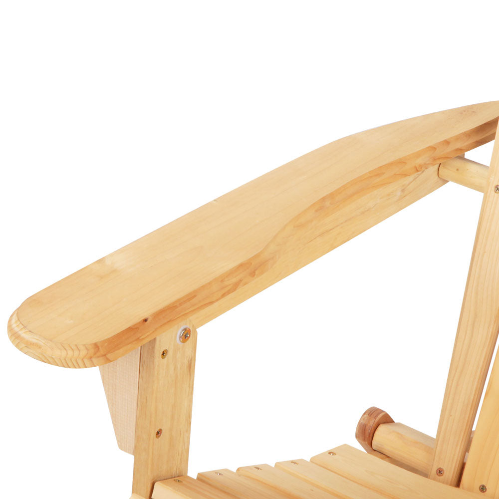 Cannonvale 3 Piece Beach Chair Set, Natural Timber
