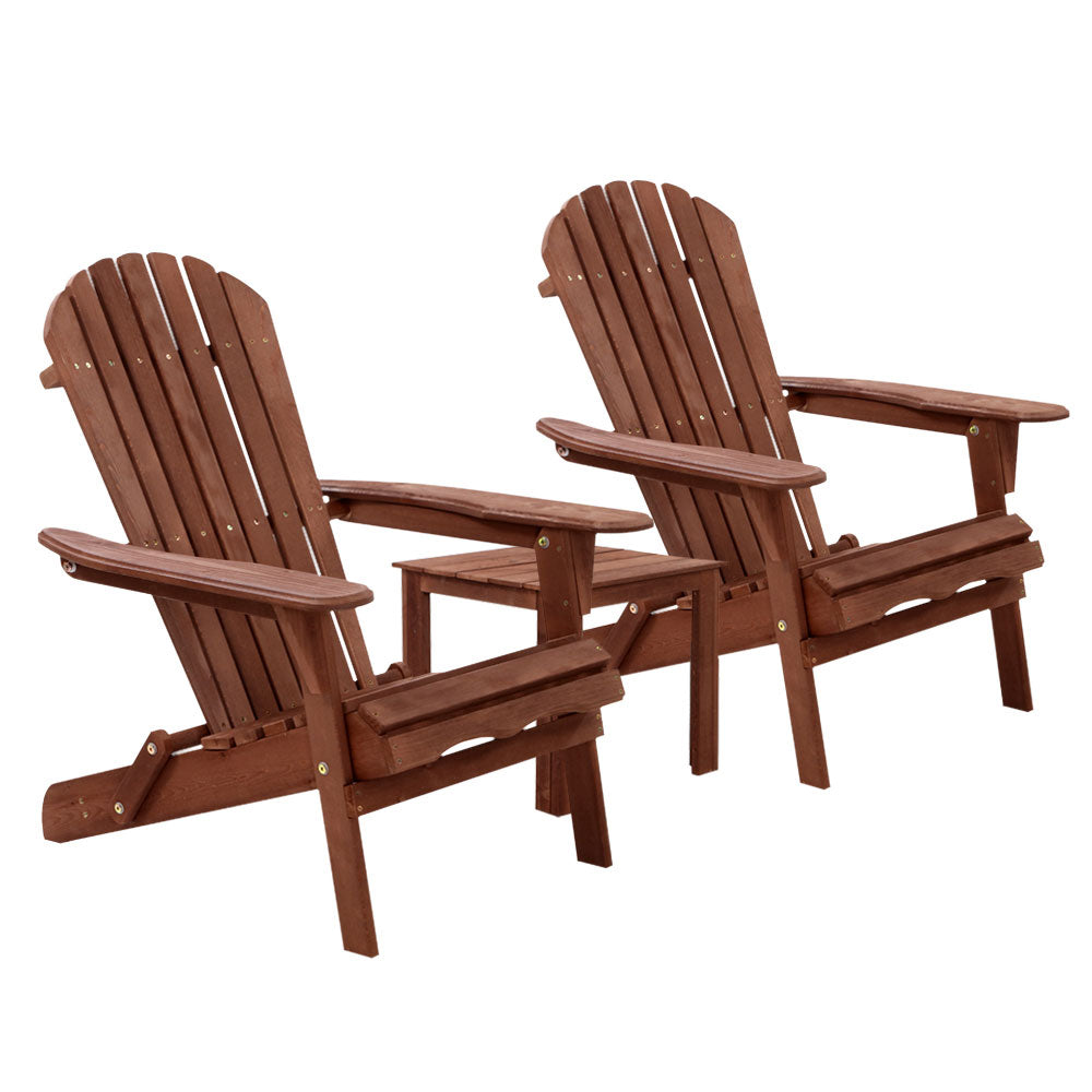 Cannonvale brown timber beach chair set in an outdoor setting