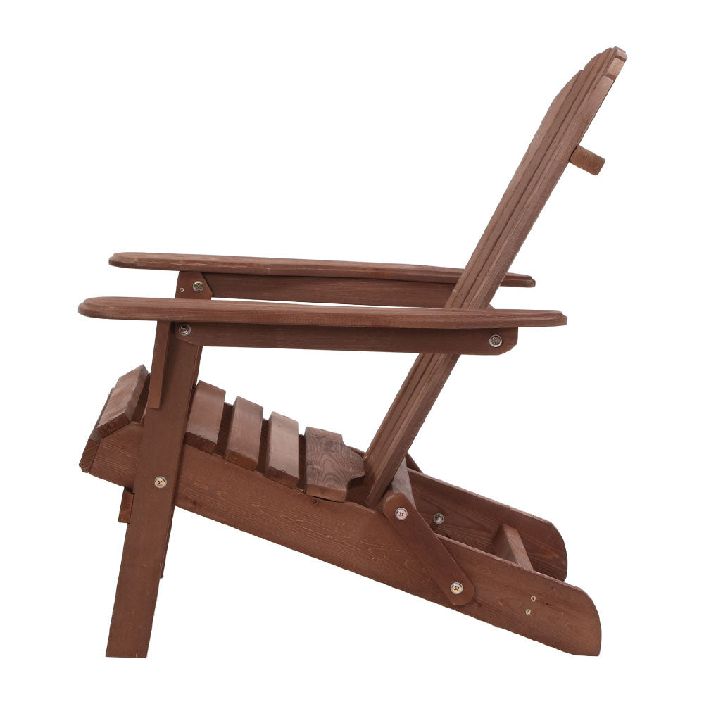 Cannonvale 3 Piece Beach Chair Set, Brown Timber