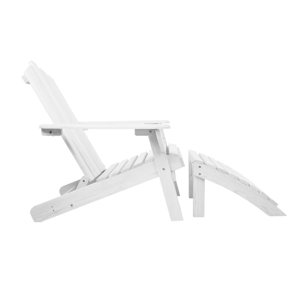 Shute Harbour 5 Piece Beach Chair Set, White Timber