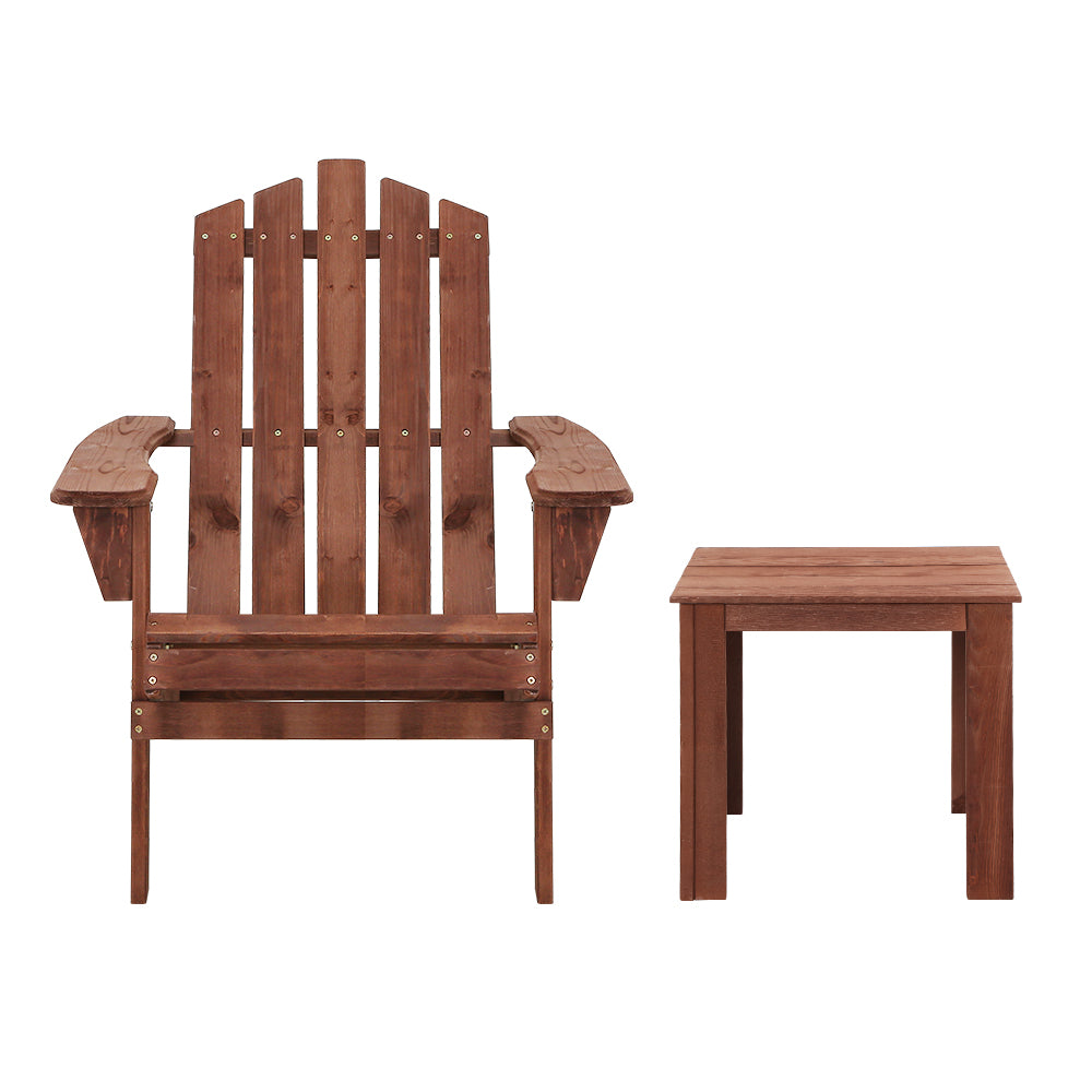 Shute Harbour 3 Piece Beach Chair Set, Brown Timber