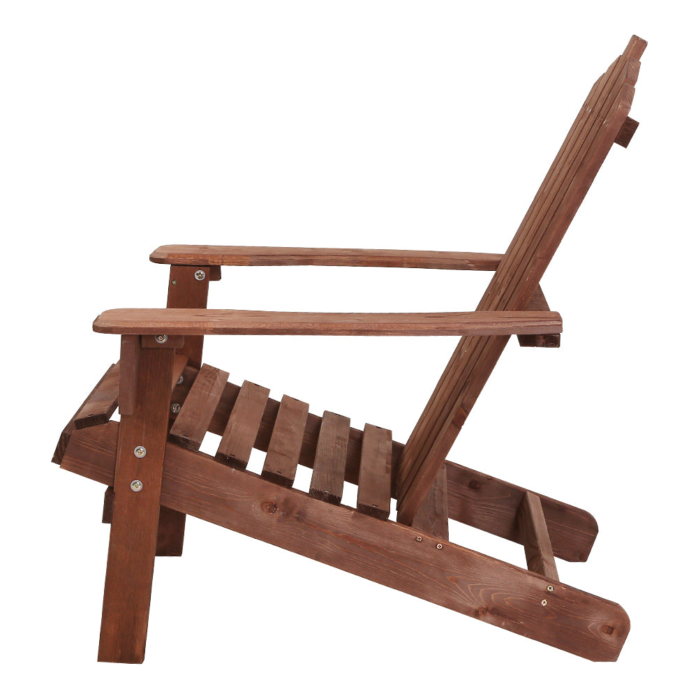 Shute Harbour 3 Piece Beach Chair Set, Brown Timber