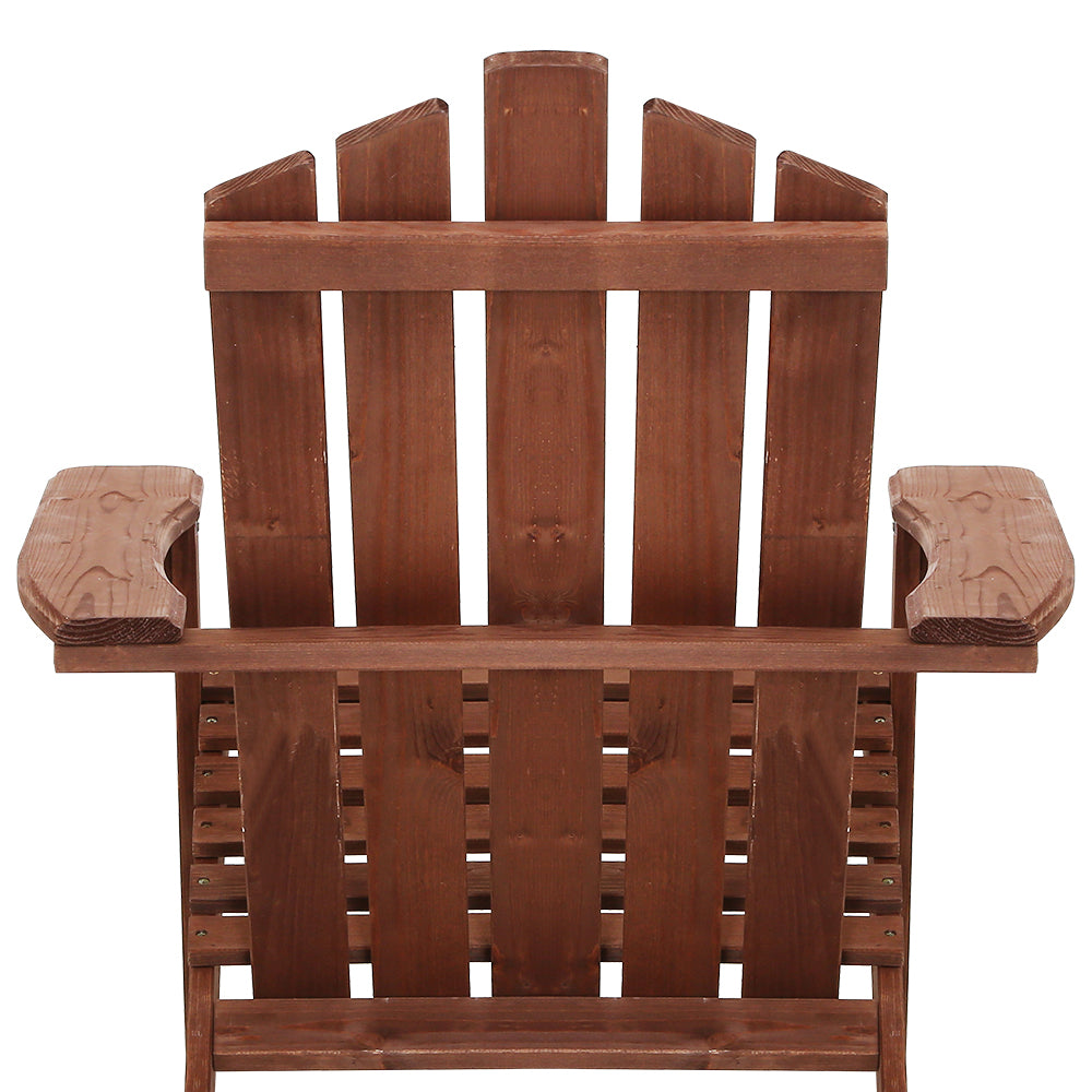 Shute Harbour 3 Piece Beach Chair Set, Brown Timber