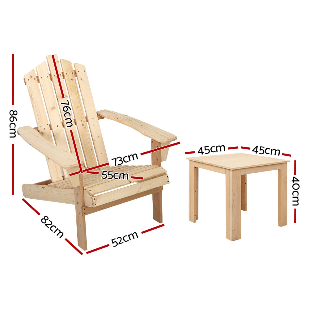 Pomona 3 Piece Outdoor Lounge Set, Natural