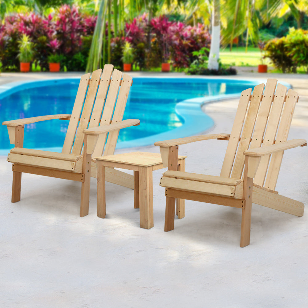 Pomona 3 Piece Outdoor Lounge Set, Natural