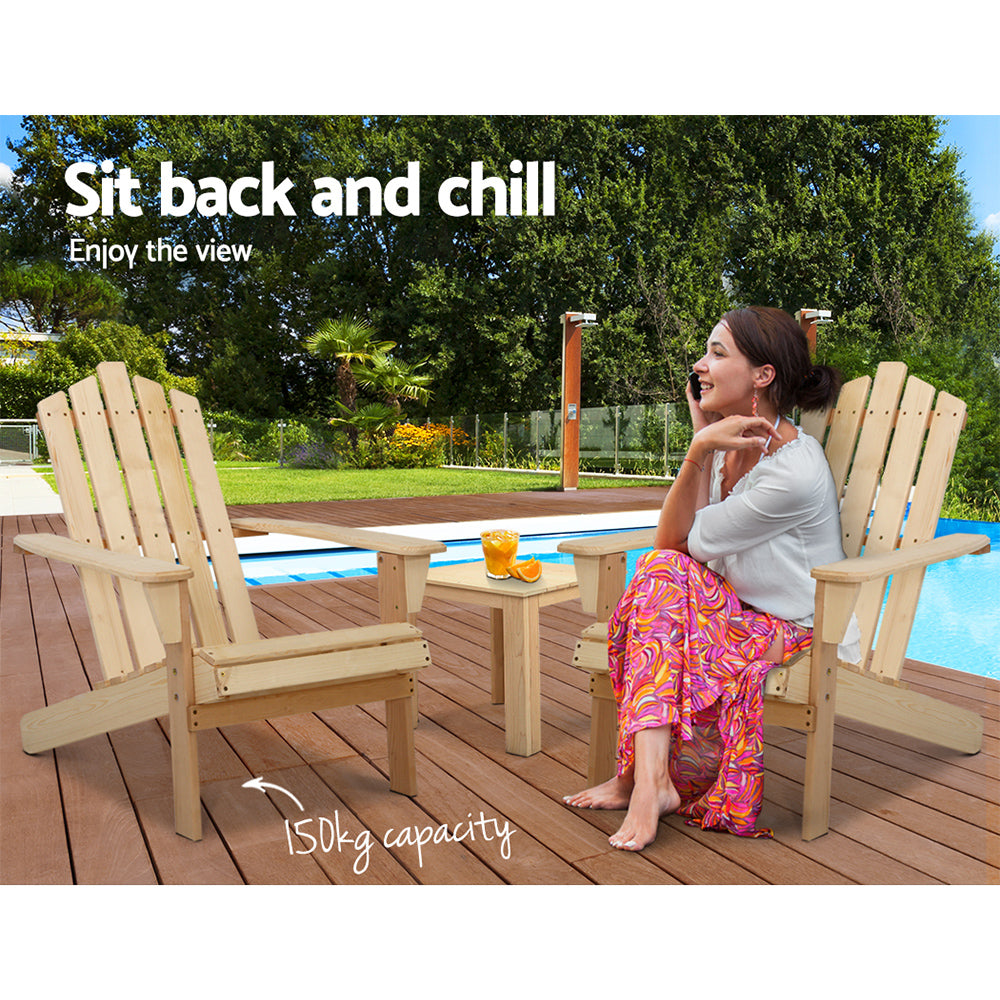 Pomona 3 Piece Outdoor Lounge Set, Natural