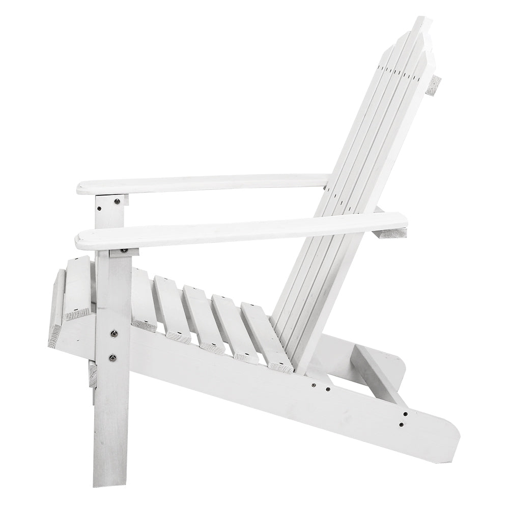Shute Harbour 3 Piece Beach Chair Set, White Timber