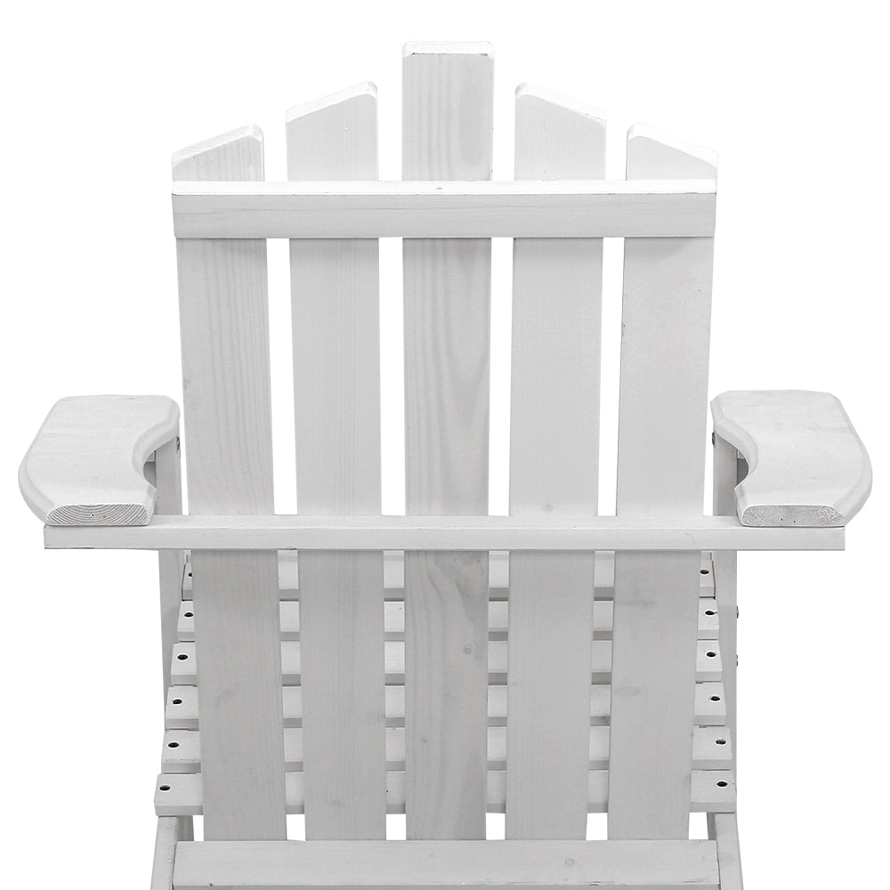 Shute Harbour 3 Piece Beach Chair Set, White Timber