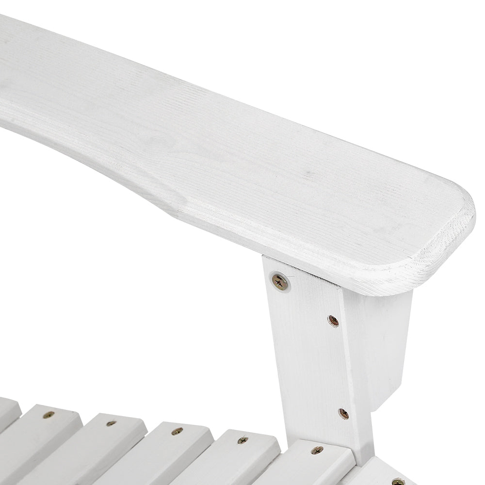 Shute Harbour 3 Piece Beach Chair Set, White Timber