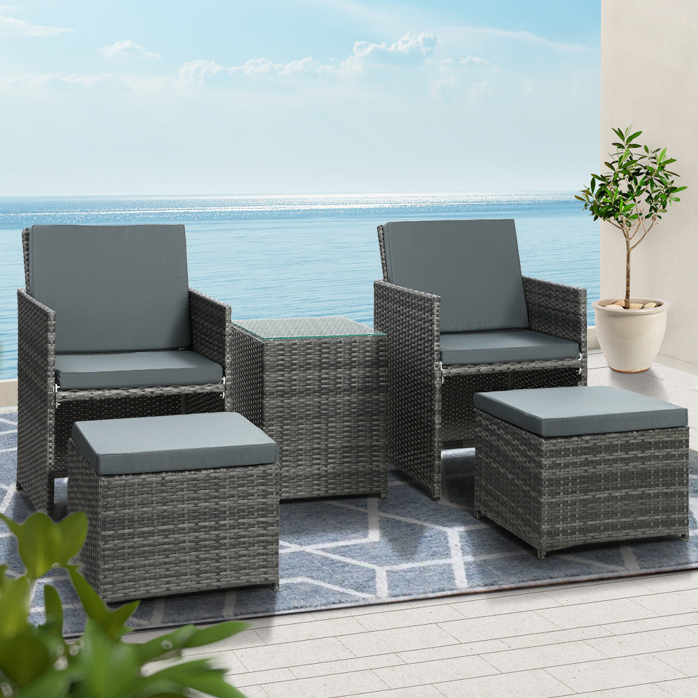 Lammermoor 5 Piece Lounge Set, Grey