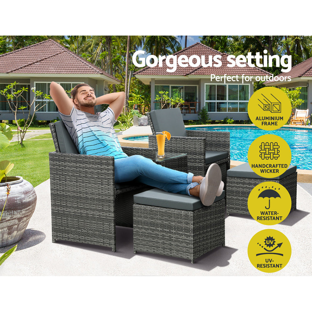 Lammermoor 5 Piece Lounge Set, Grey