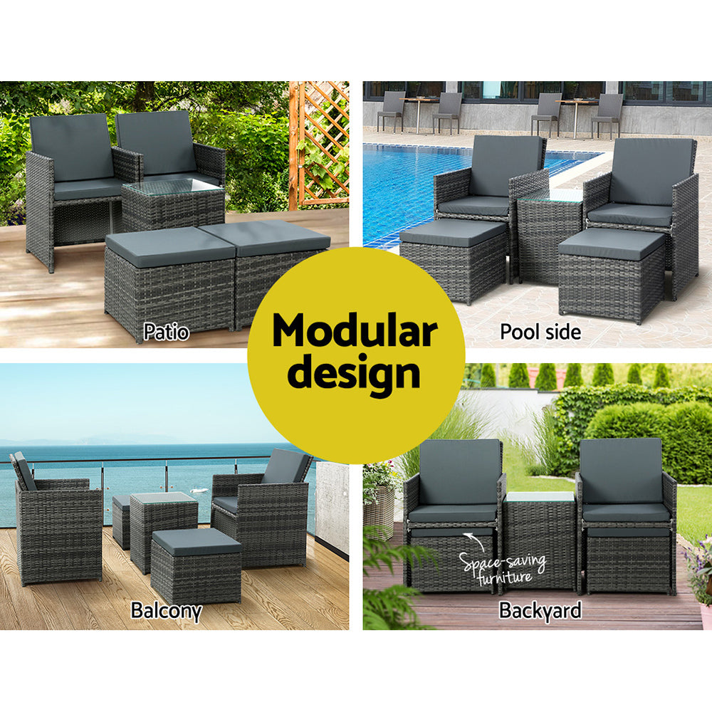 Lammermoor 5 Piece Lounge Set, Grey