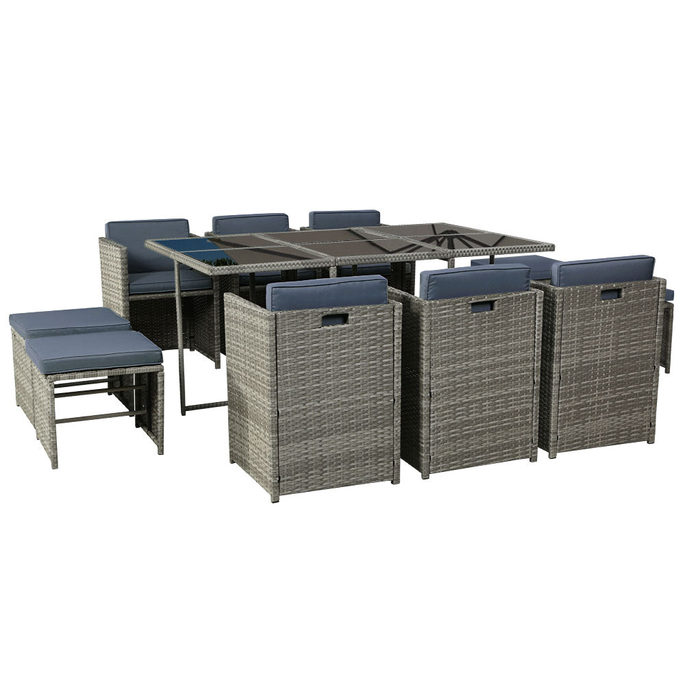 Ormiston 11 Piece Outdoor Dining Set, Grey