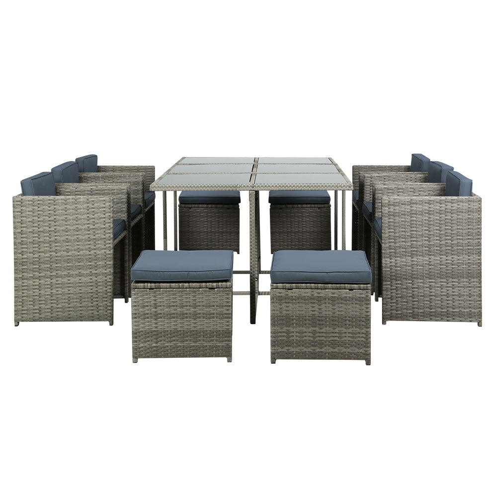 Ormiston 11 Piece Outdoor Dining Set, Grey