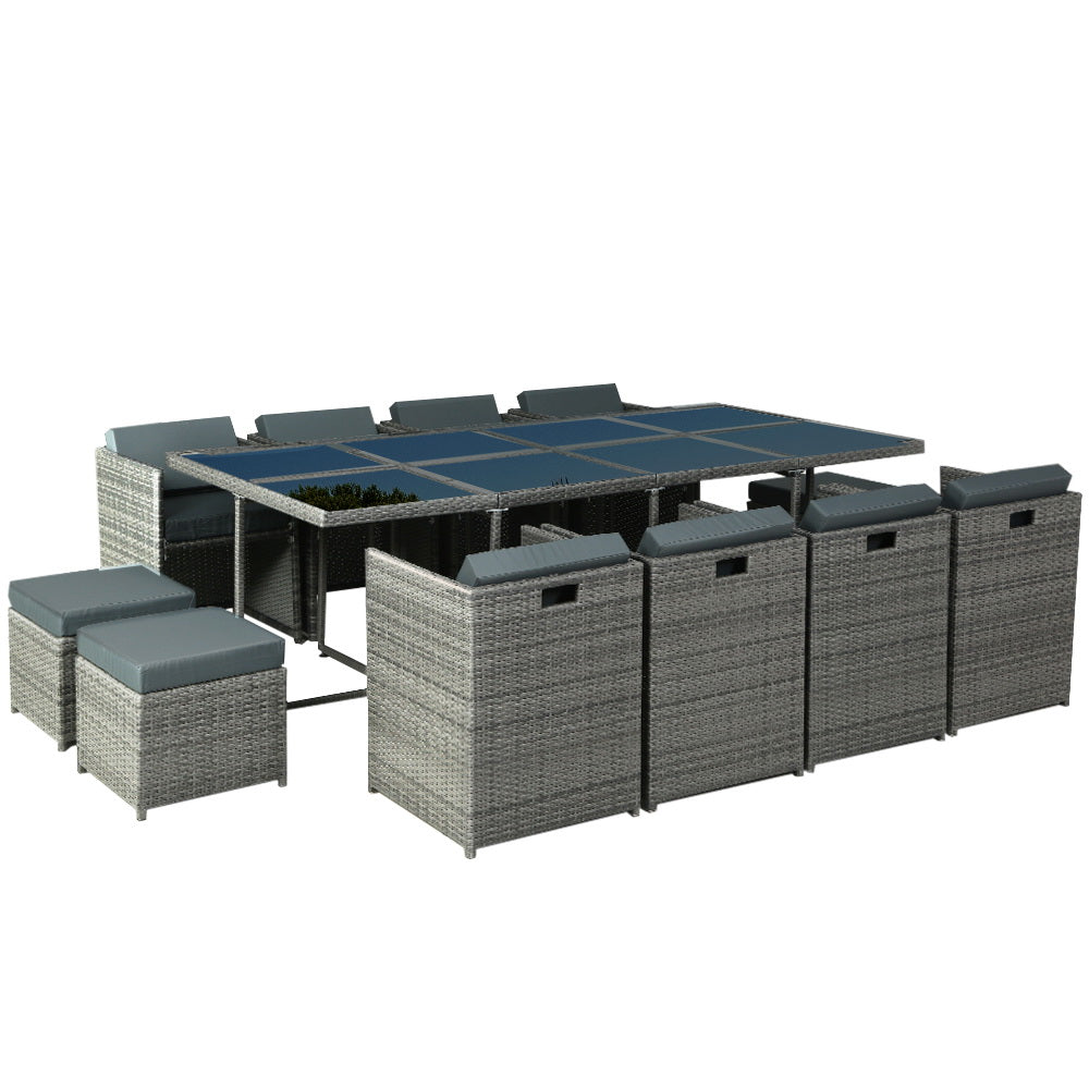 Rowes Bay 13 Piece Outdoor Dining Set, Grey