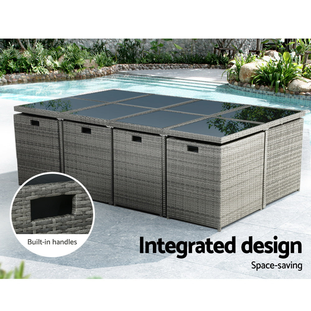 Rowes Bay 13 Piece Outdoor Dining Set, Grey