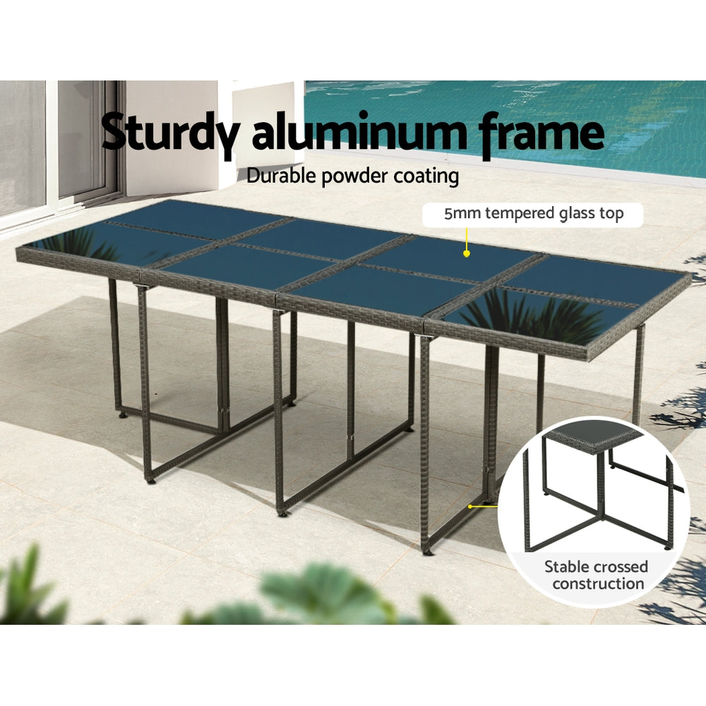 Rowes Bay 13 Piece Outdoor Dining Set, Grey