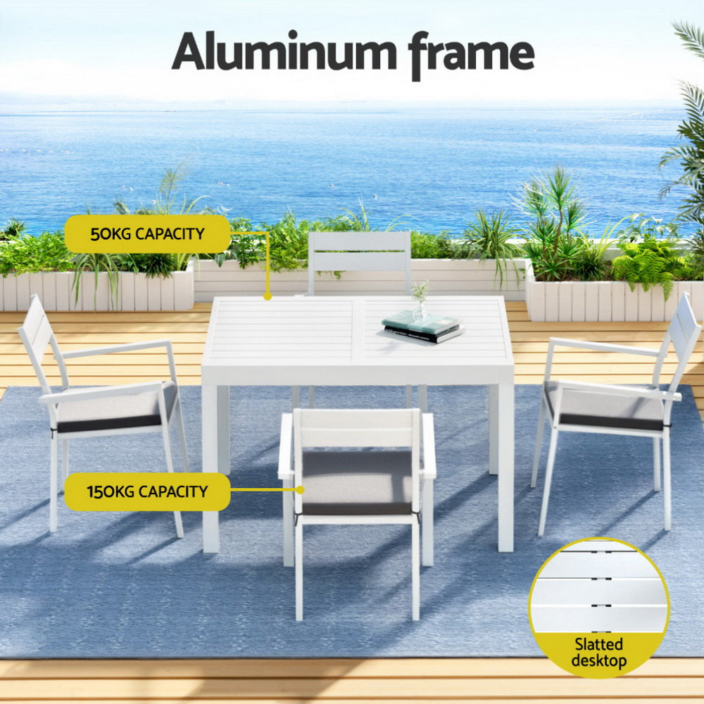 Extendable dining table shown in extended position