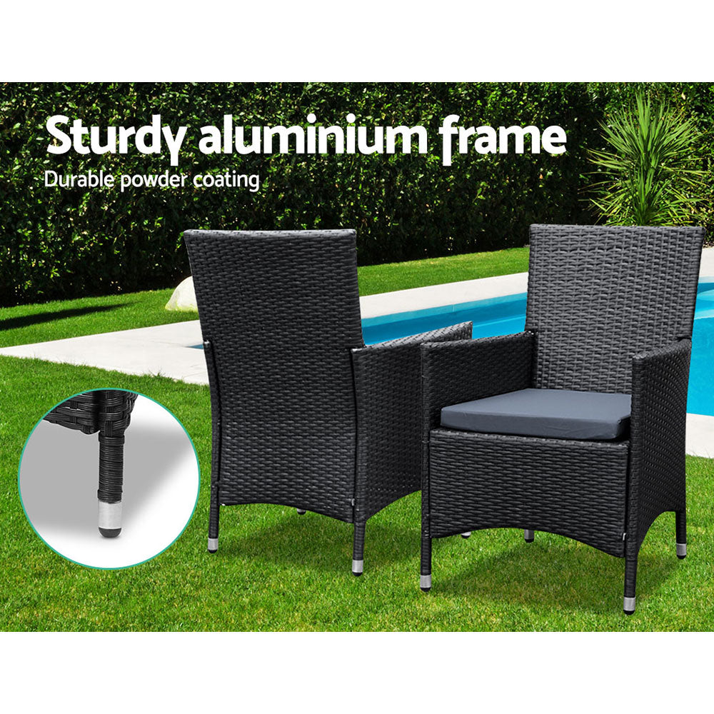 Bargara 7 Piece Outdoor Dining Set, Black Wicker