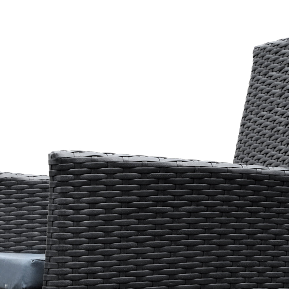 Bargara 9 Piece Outdoor Dining Set, Black Wicker