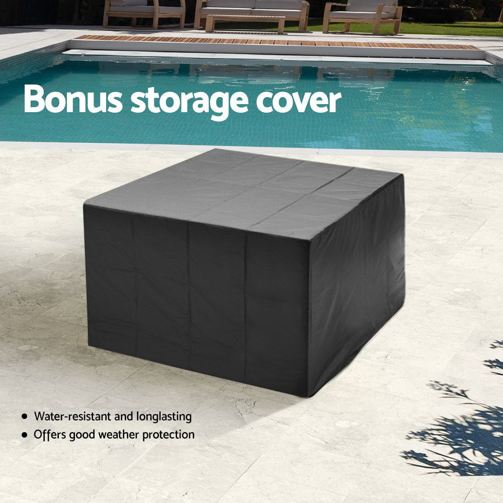 Clifton Beach 9 Piece Outdoor Dining Set, Grey