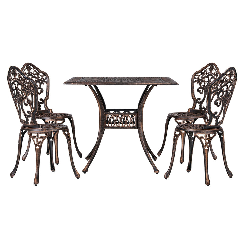 Redlynch 5 Piece Outdoor Dining Set, Bronze