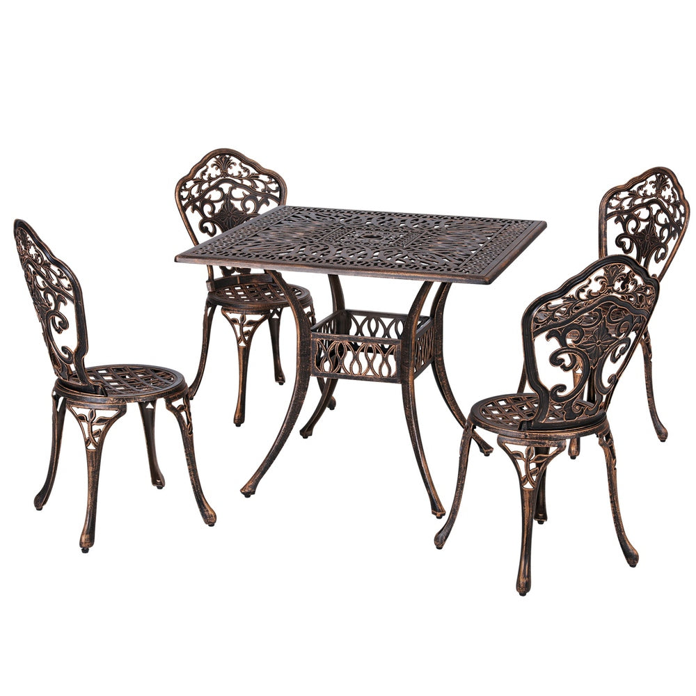 Redlynch 5 Piece Outdoor Dining Set, Bronze