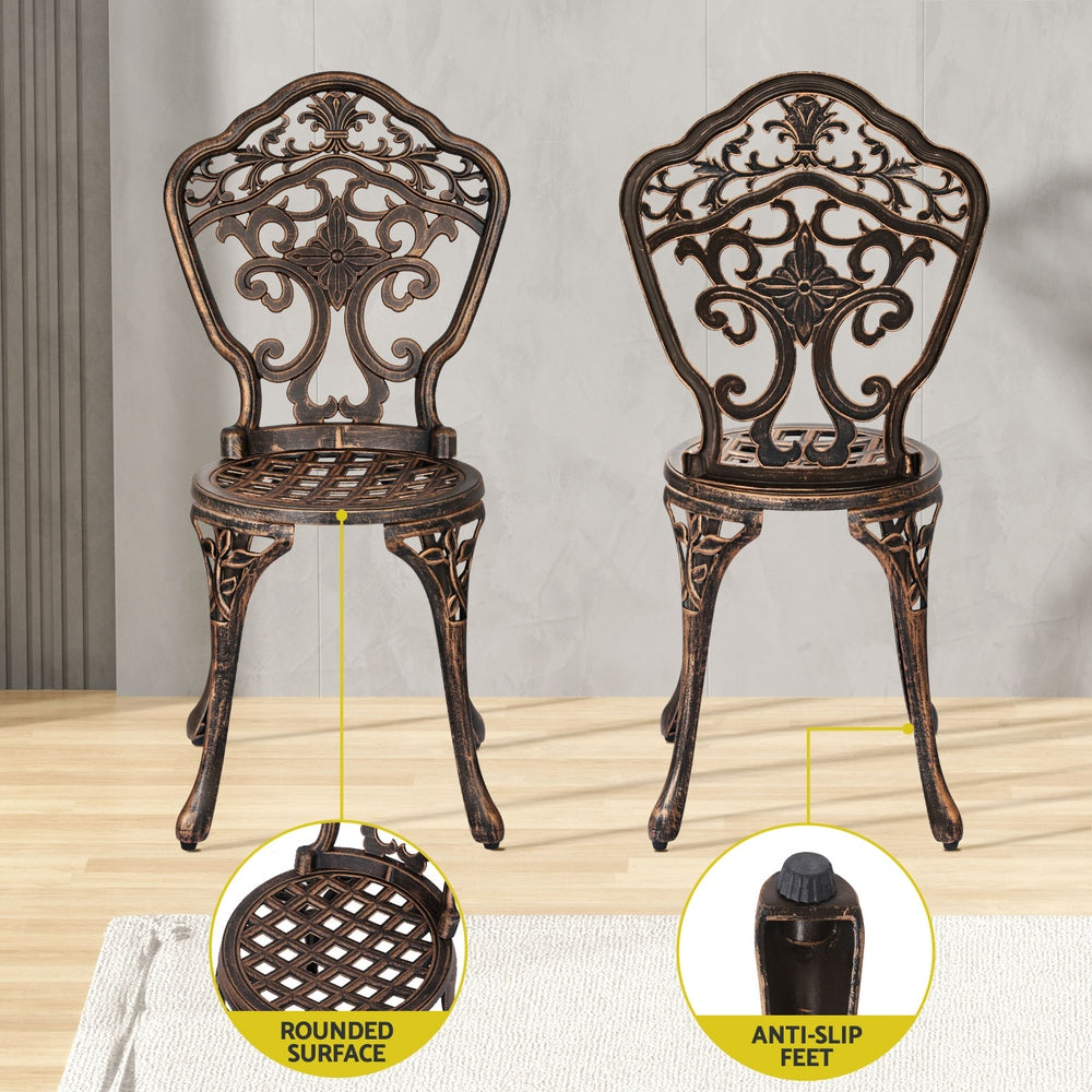 Redlynch 5 Piece Outdoor Dining Set, Bronze