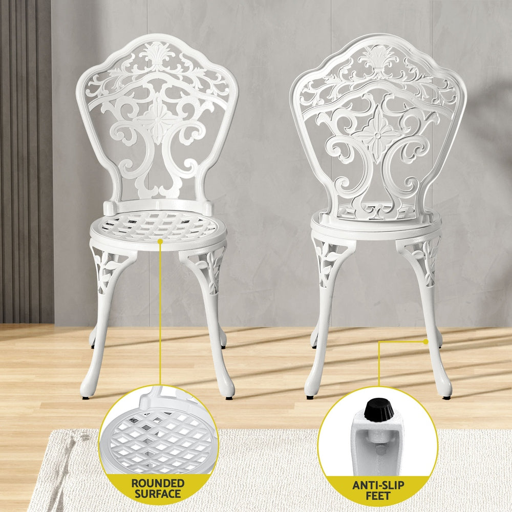 Redlynch 5 Piece Outdoor Dining Set, White