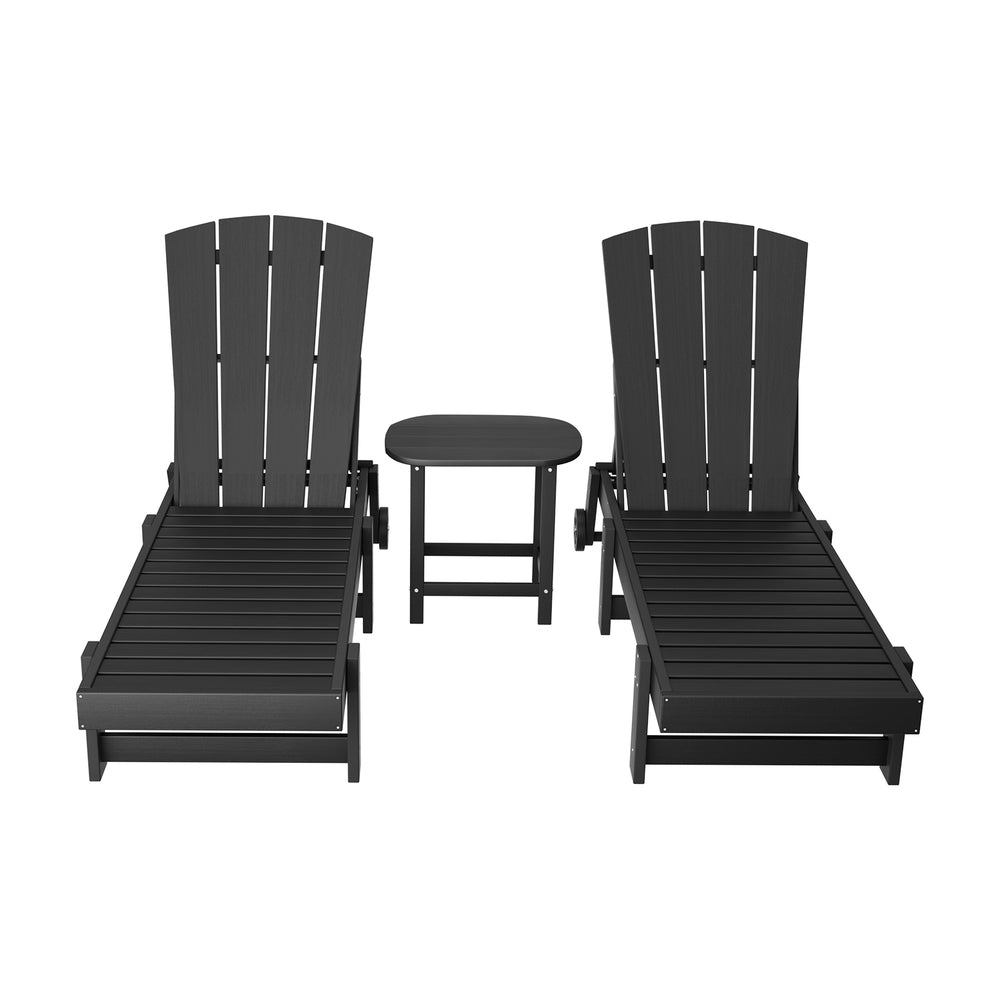 Burrum Heads 3 Piece Outdoor Lounge Set, Black