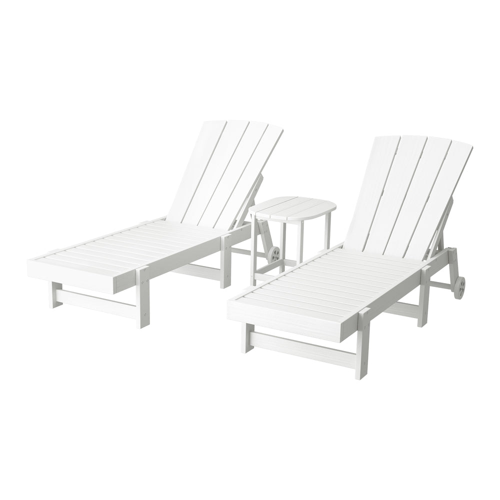 Burrum Heads 3 Piece Outdoor Lounge Set, White