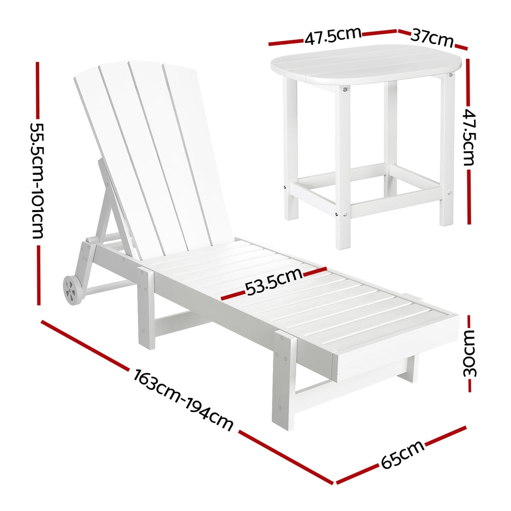 Burrum Heads 3 Piece Outdoor Lounge Set, White