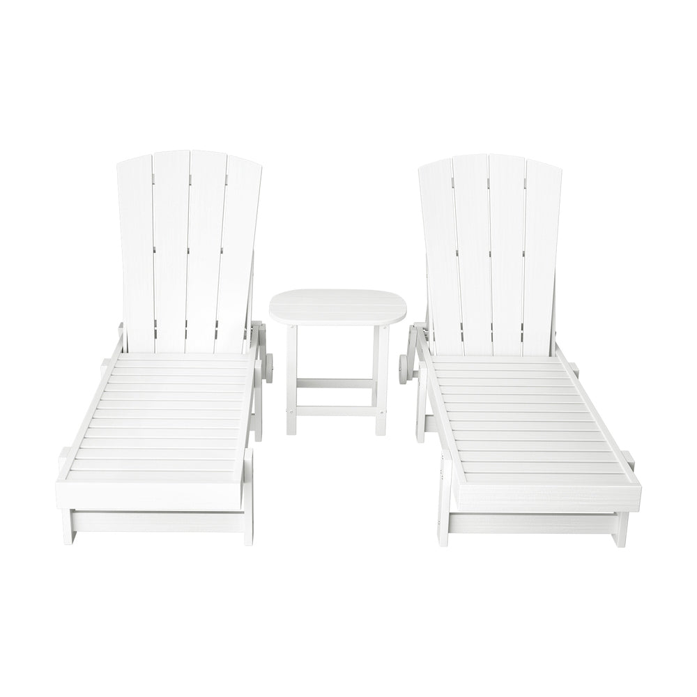 Burrum Heads 3 Piece Outdoor Lounge Set, White