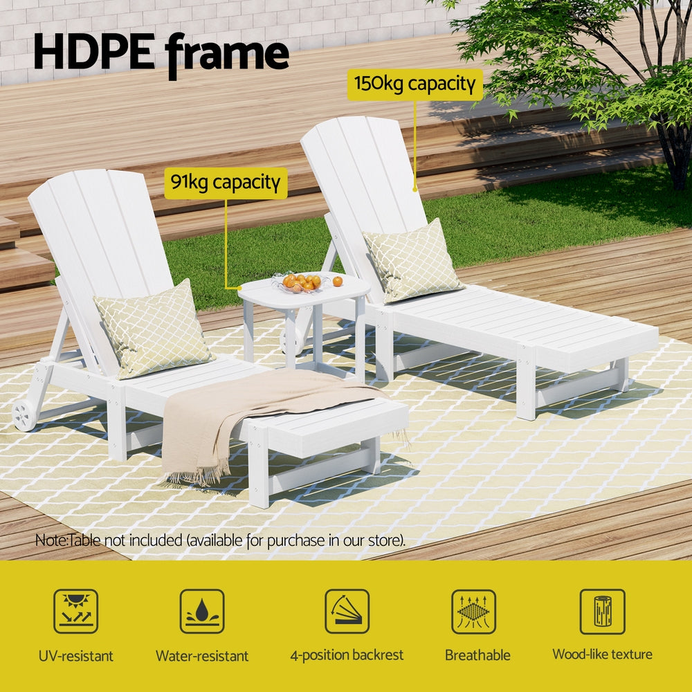 Burrum Heads 3 Piece Outdoor Lounge Set, White