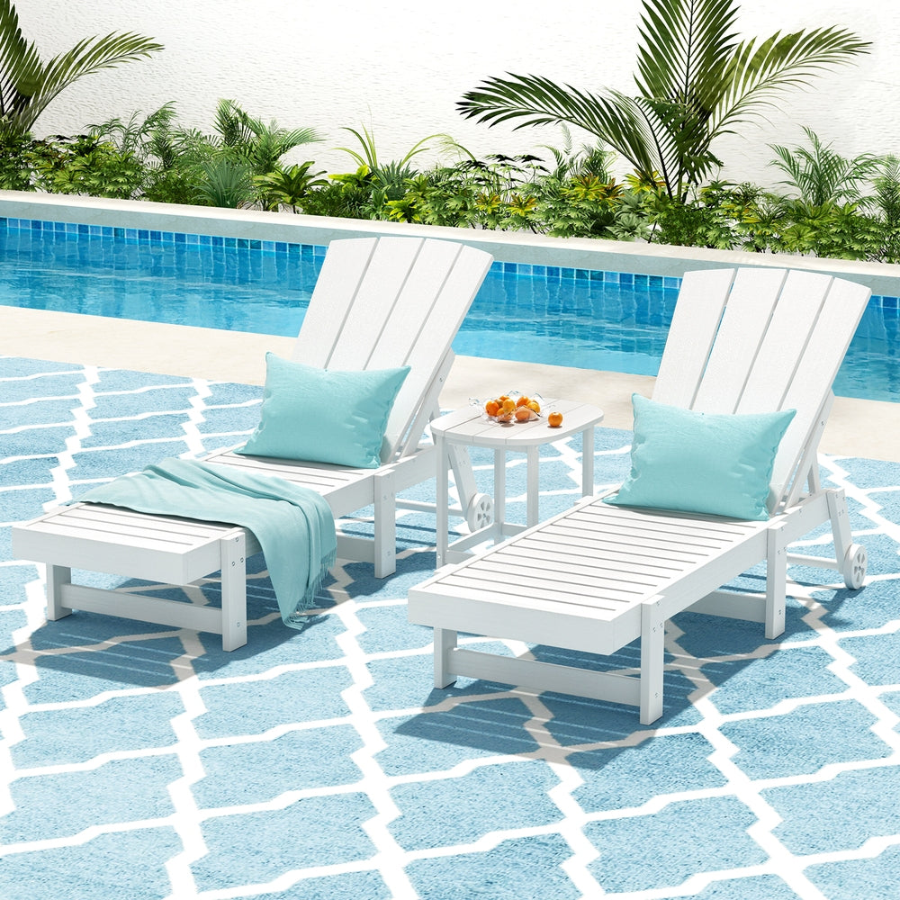 Burrum Heads 3 Piece Outdoor Lounge Set, White