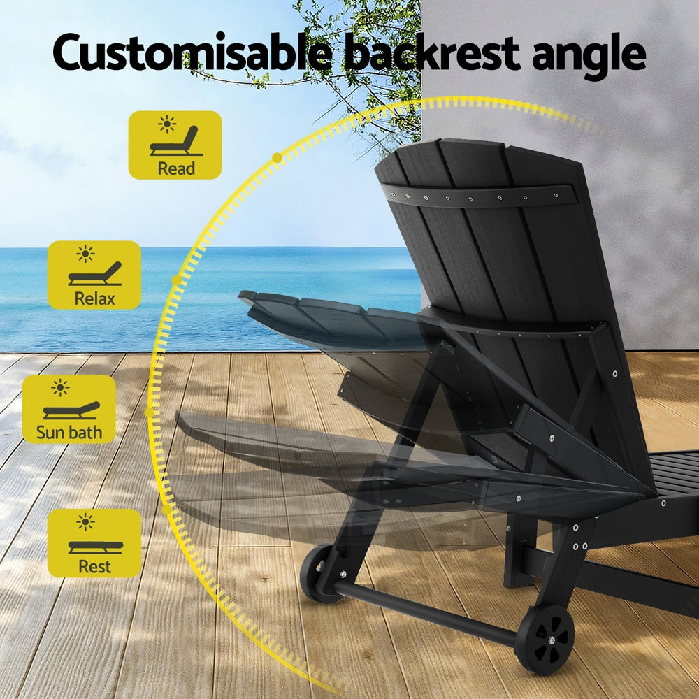 Long Beach Sun Lounger, Black