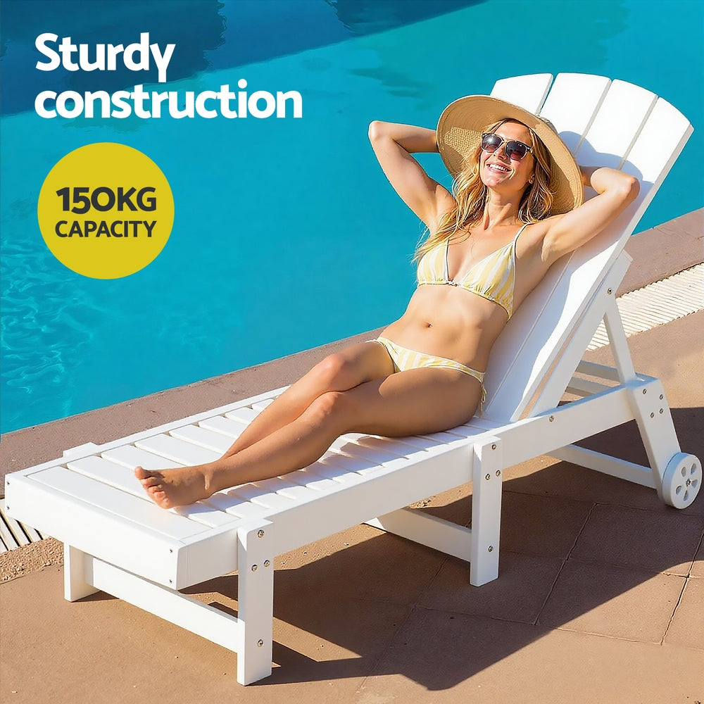 Long Beach Sun Lounger, White